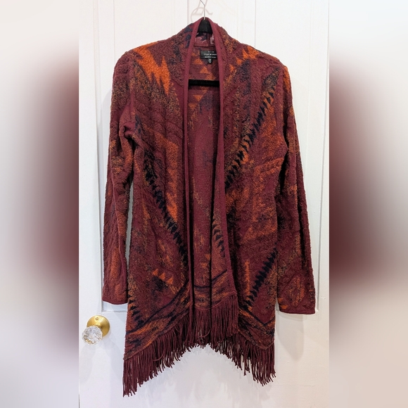 Lucky Brand Aztec Western Fringe Cardigan | Xsmall - Picture 2 of 5